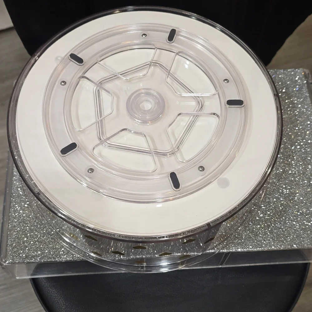 Paris Hilton Gold Heart Acrylic 360° Rotating Makeup Organizer